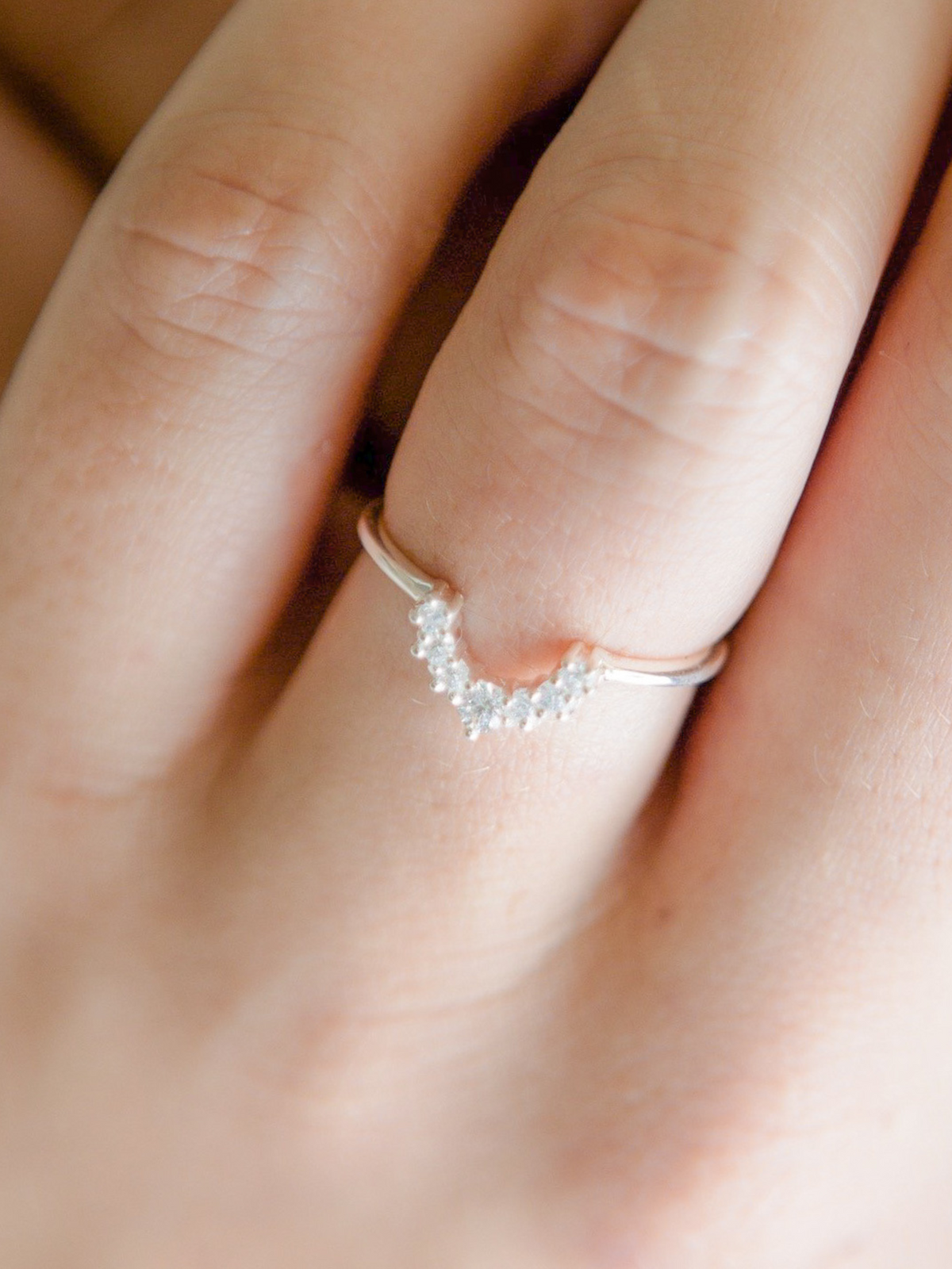 Yana ring (zirconia)   rhodium plated