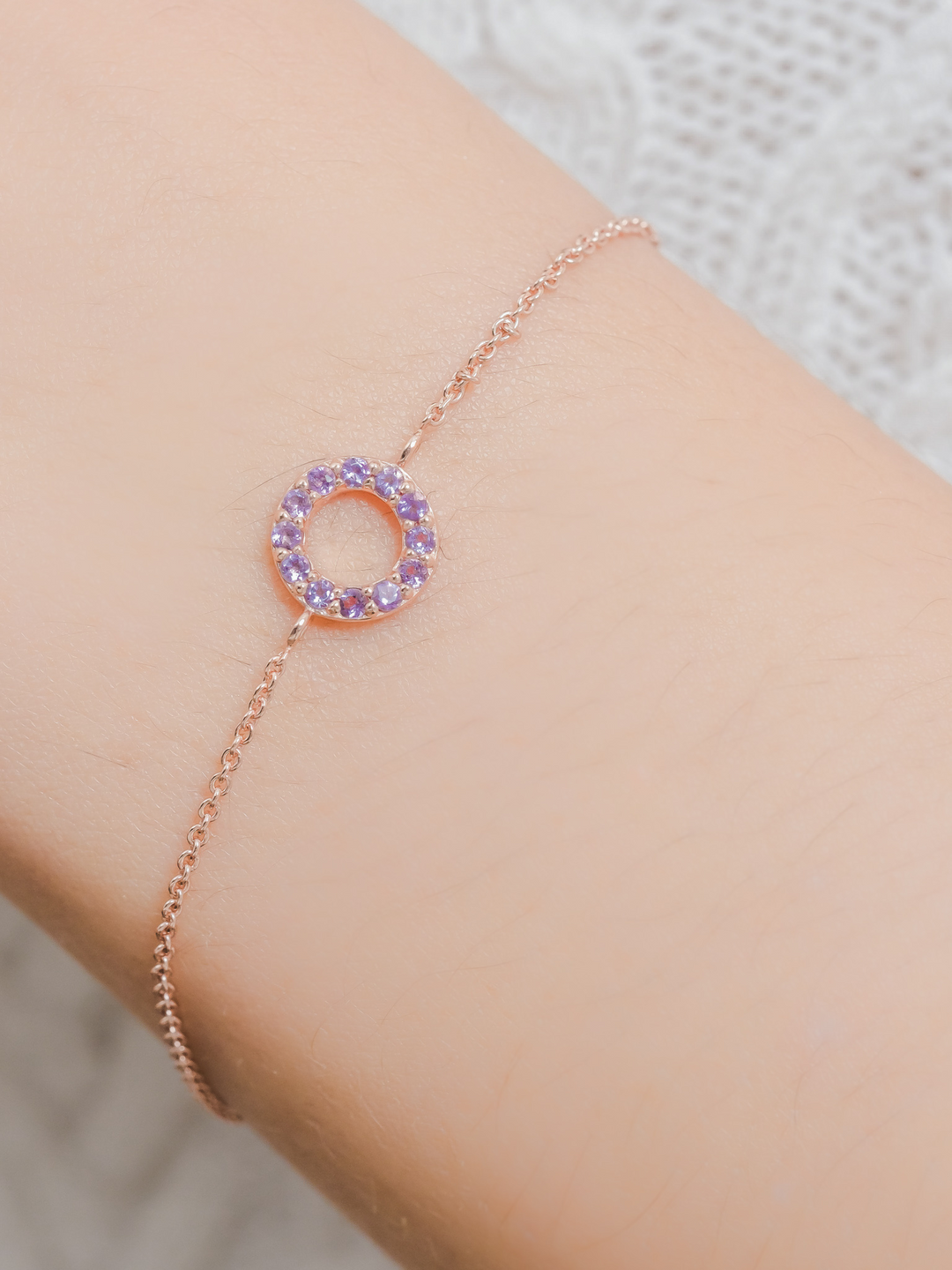 Fiona Bracelet (Amethyst) - Rose Gold Plated