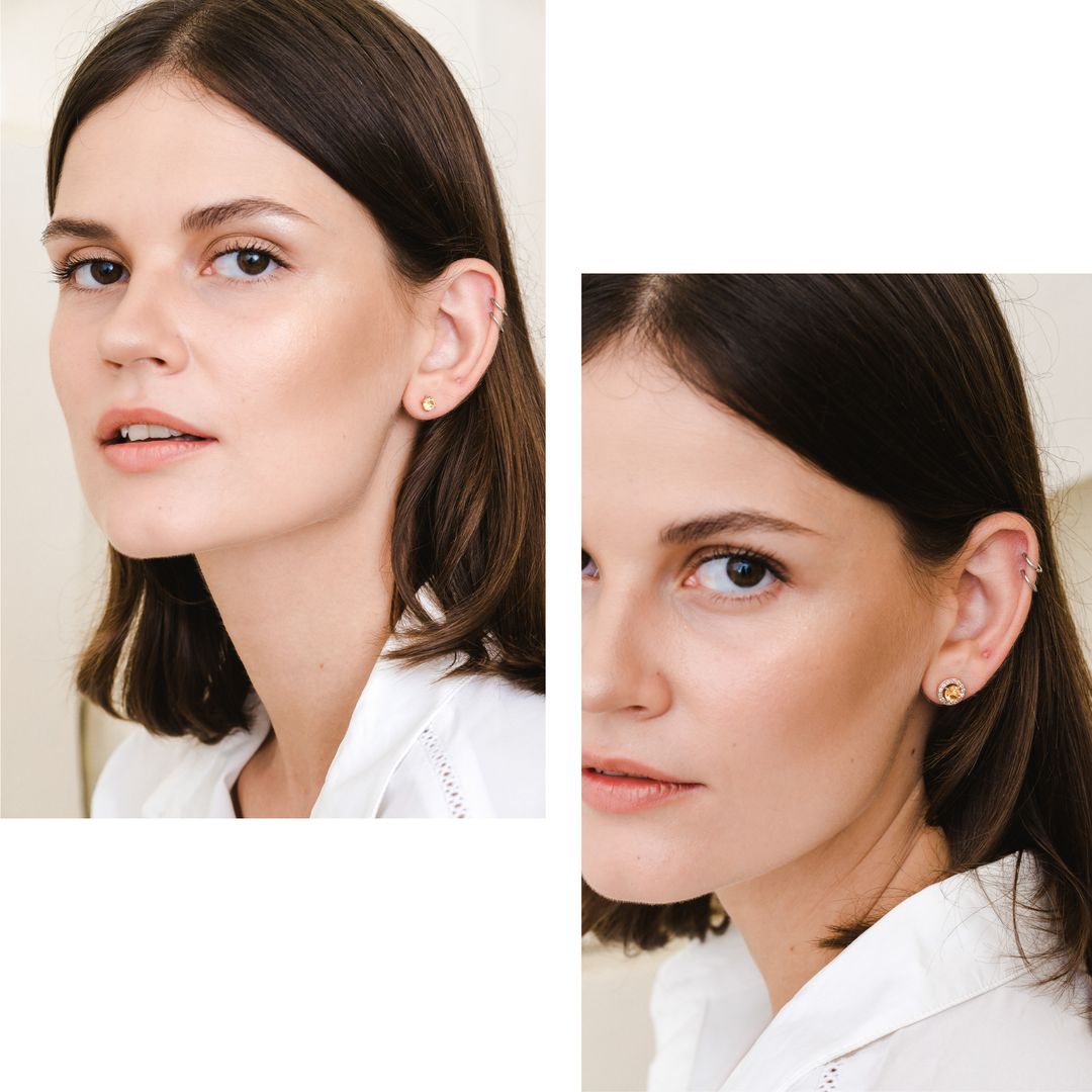Lynn Earring (Citrine) - Rose Gold Plated