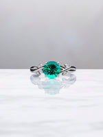 Load image into Gallery viewer, Esme Ring - 1.24Ct Lab Emerald - 18K White Gold
