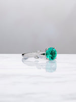 Load image into Gallery viewer, Esme Ring - 1.24Ct Lab Emerald - 18K White Gold
