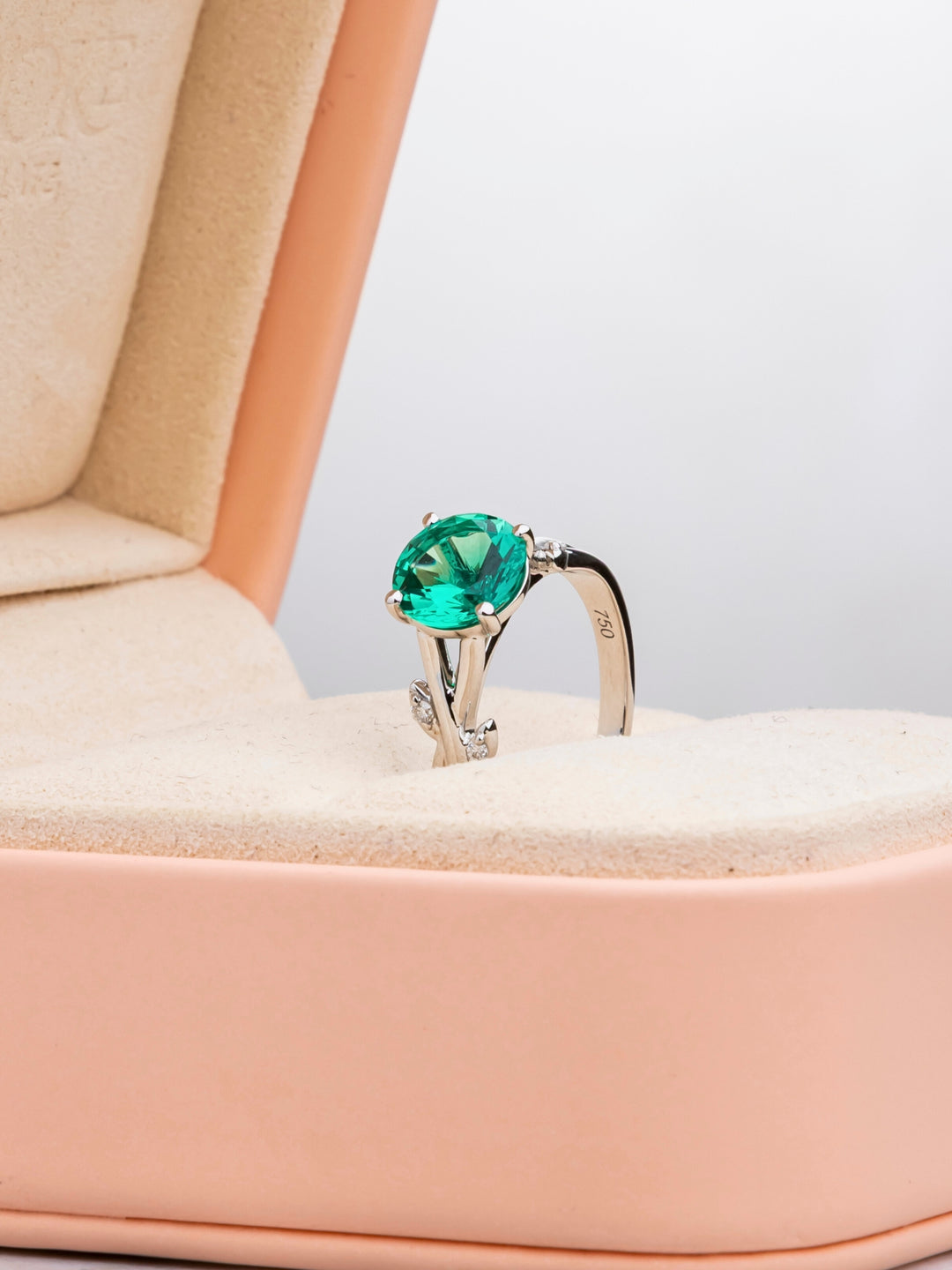 Esme Ring - 1.24Ct Lab Emerald - 18K White Gold