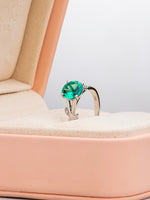 Load image into Gallery viewer, Esme Ring - 1.24Ct Lab Emerald - 18K White Gold
