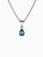 Load image into Gallery viewer, Laura Necklace (London Blue Topaz) - Rhodium Plated
