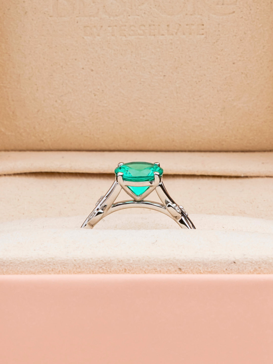 Esme Ring - 1.24Ct Lab Emerald - 18K White Gold