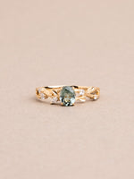 Load image into Gallery viewer, Aeva Ring - Green Tourmaline &amp; Lab Diamonds - 14K Yellow Gold
