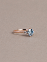Load image into Gallery viewer, Azure Ring - 0.93 Ct Fancy Intense Blue Lab Grown Diamond - 18K Rose Gold
