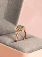 Load image into Gallery viewer, Etheral Ring - Mint Tourmaline &amp; Moissanites - 18K Rose Gold
