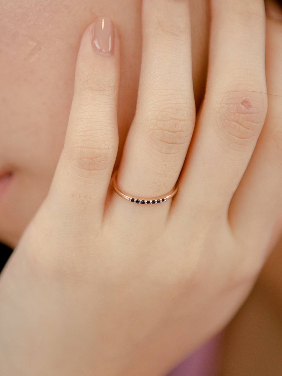 Esther Ring (Blue Sapphire) - Rose Gold Plated