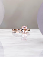 Load image into Gallery viewer, Serena Ring - Morganite &amp; Moissanite - 18K Rose Gold
