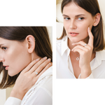Load image into Gallery viewer, Lydia Ring (Aquamarine) - Rhodium Plated
