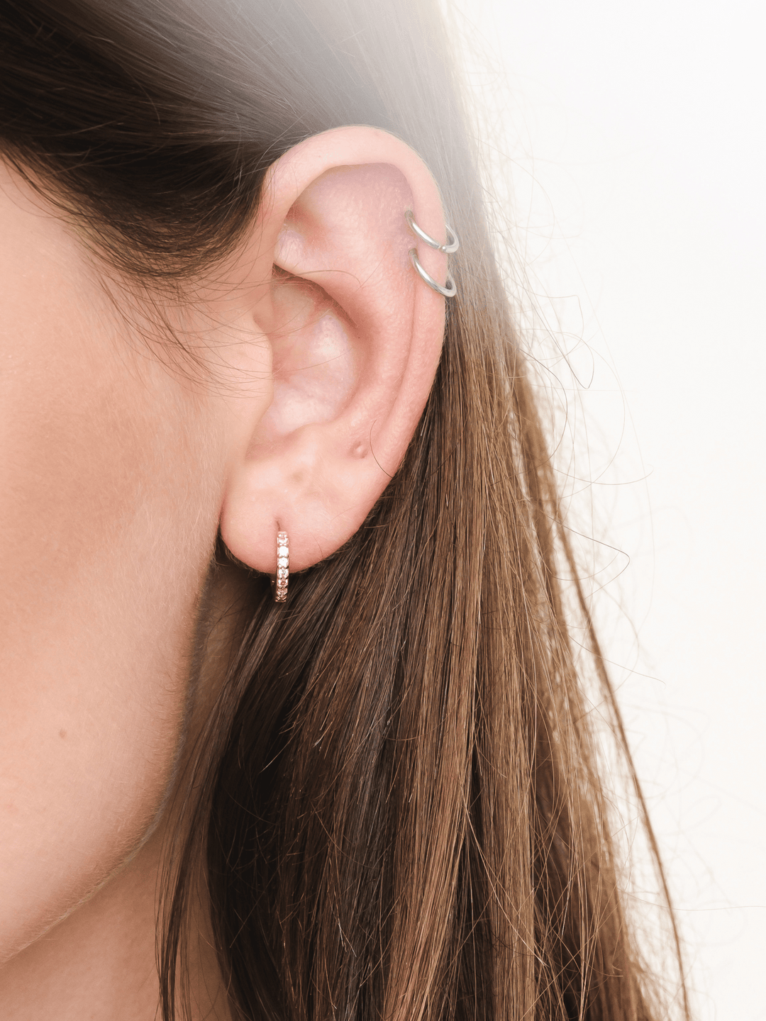 Winnie Earrings (Pink Sapphire) - Rose Gold Plated