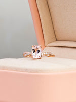 Load image into Gallery viewer, Serena Ring - Morganite &amp; Moissanite - 18K Rose Gold
