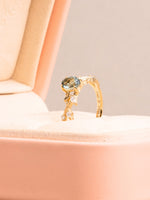 Load image into Gallery viewer, Aeva Ring - Green Tourmaline &amp; Lab Diamonds - 14K Yellow Gold
