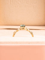 Load image into Gallery viewer, Aeva Ring - Green Tourmaline &amp; Lab Diamonds - 14K Yellow Gold
