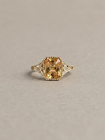 Load image into Gallery viewer, Jasper Ring - 2.25Ct Grossularite Garnet &amp; Lab Grown Diamonds - 18K Champagne Gold
