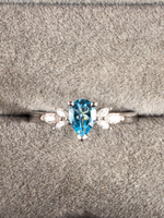 Load image into Gallery viewer, Cheryl Ring - Swiss Blue Topaz &amp; Moissanites - 18K White Gold
