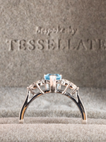 Load image into Gallery viewer, Cheryl Ring - Swiss Blue Topaz &amp; Moissanites - 18K White Gold
