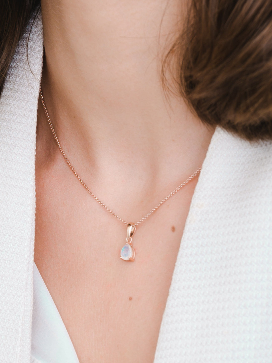 Laura Necklace (Moonstone) - Rose Gold Plated