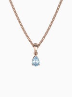 Load image into Gallery viewer, Laura Necklace (Aquamarine) - Rose Gold Plated
