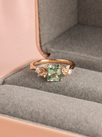 Load image into Gallery viewer, Etheral Ring - Mint Tourmaline &amp; Moissanites - 18K Rose Gold
