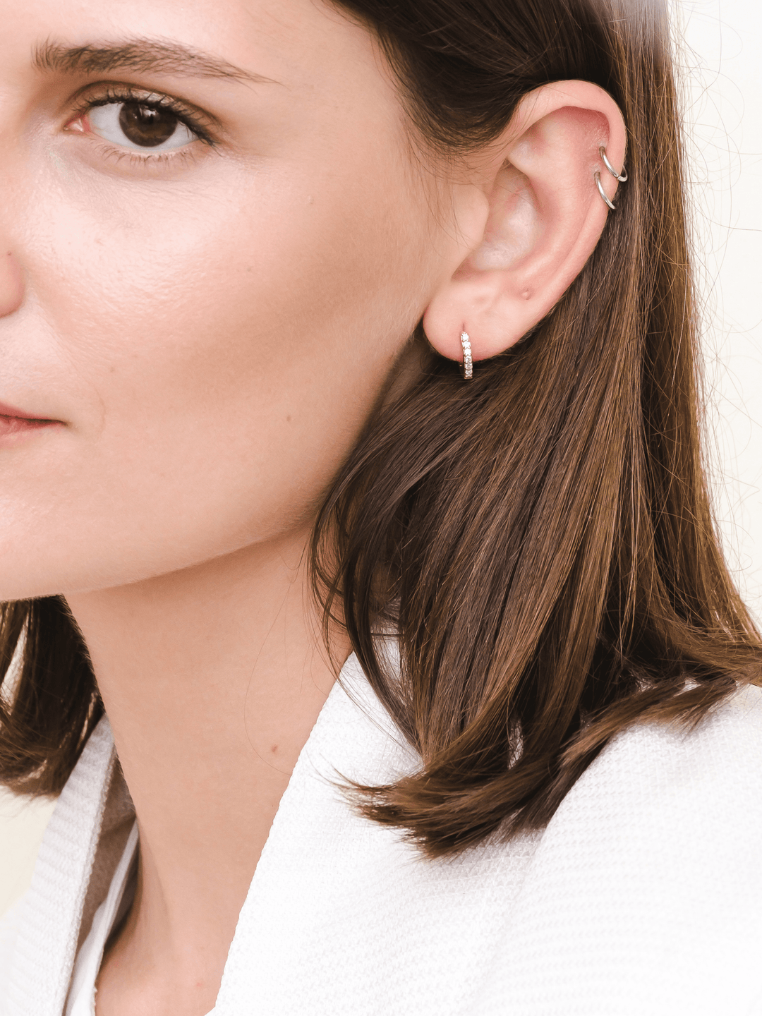 Wilma Earrings (Zirconia) - Rose Gold Plated