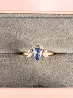 Load image into Gallery viewer, Christina Ring - Blue Sapphire &amp; Moissanite - 18K Yellow Gold
