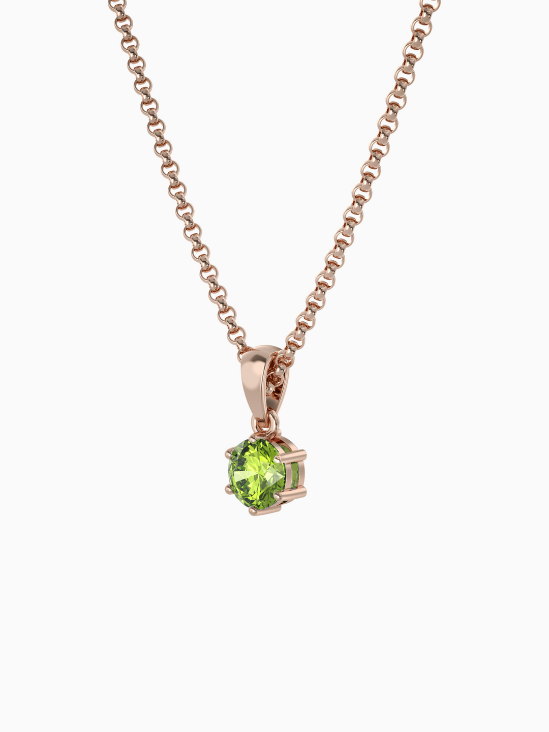 Bianca Necklace (Peridot) - Rose Gold Plated