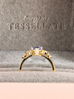 Load image into Gallery viewer, Christina Ring - Blue Sapphire &amp; Moissanite - 18K Yellow Gold
