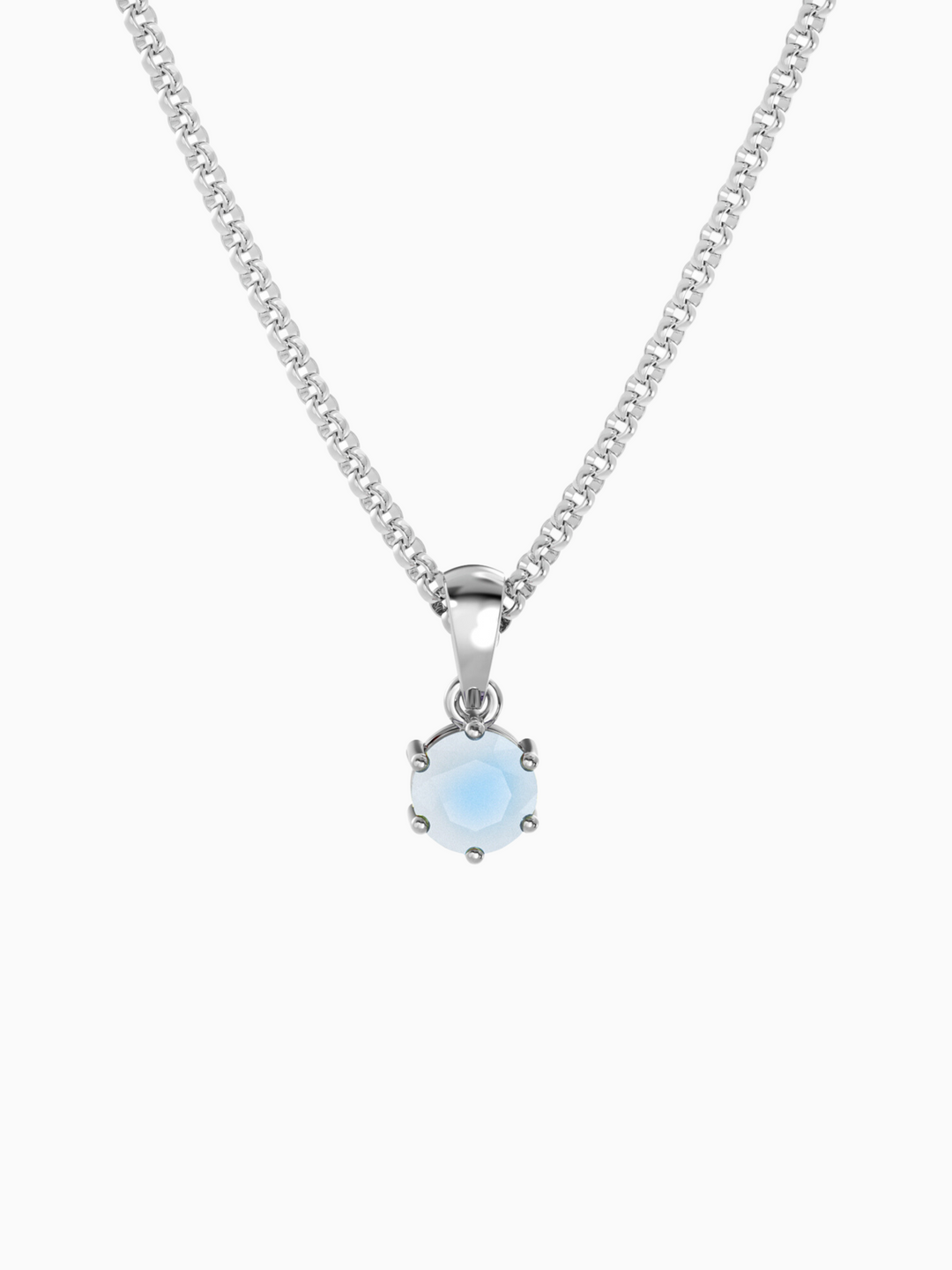 Bianca Necklace (Moonstone) - Rhodium Plated
