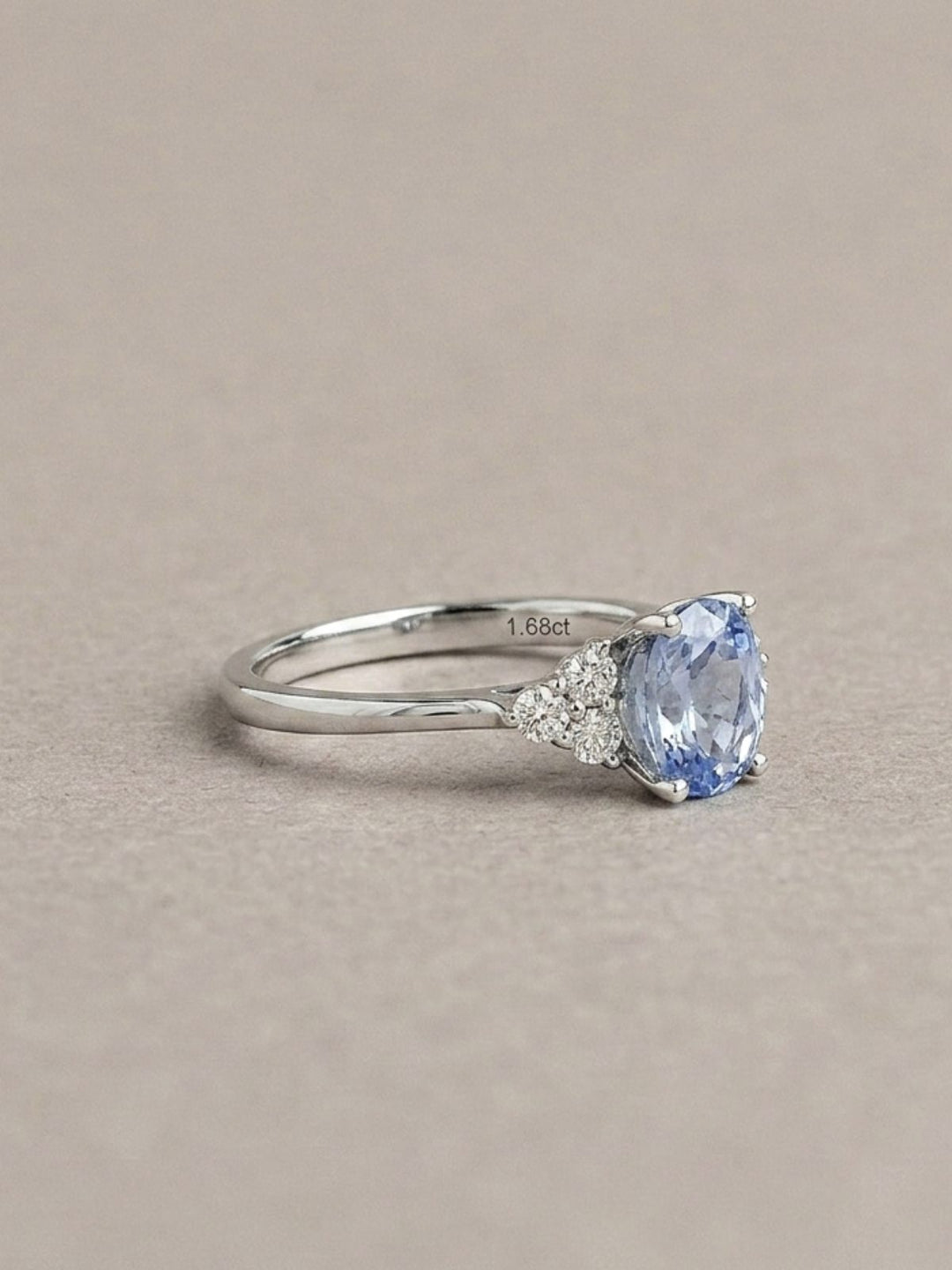 Tiffany Ring - Blue Sapphires & Lab Diamond - Platinum