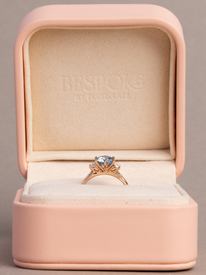 Azure Ring - 0.93 Ct Fancy Intense Blue Lab Grown Diamond - 18K Rose Gold