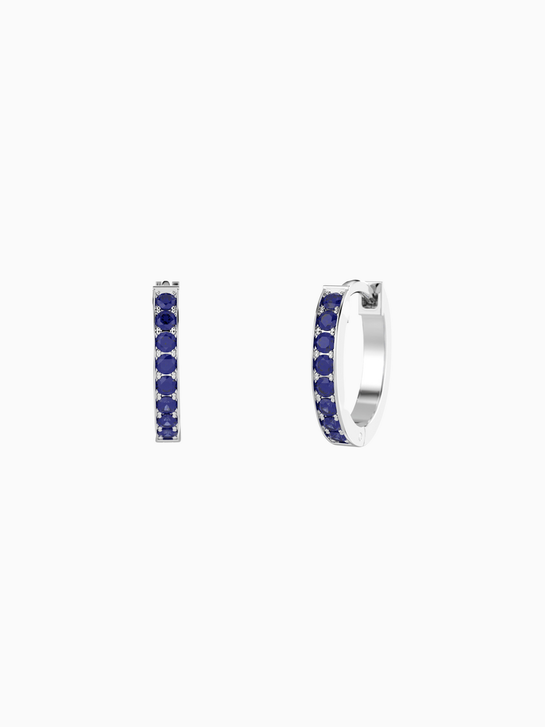 Wilma Earrings (Blue Sapphire) - Rhodium Plated