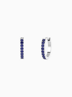 Load image into Gallery viewer, Wilma Earrings (Blue Sapphire) - Rhodium Plated
