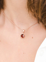 Load image into Gallery viewer, Bianca Necklace (Garnet) - Rose Gold Plated
