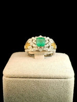 Load image into Gallery viewer, 1.08Ct Afghanistan Emerald Ring - 18K Solid Gold
