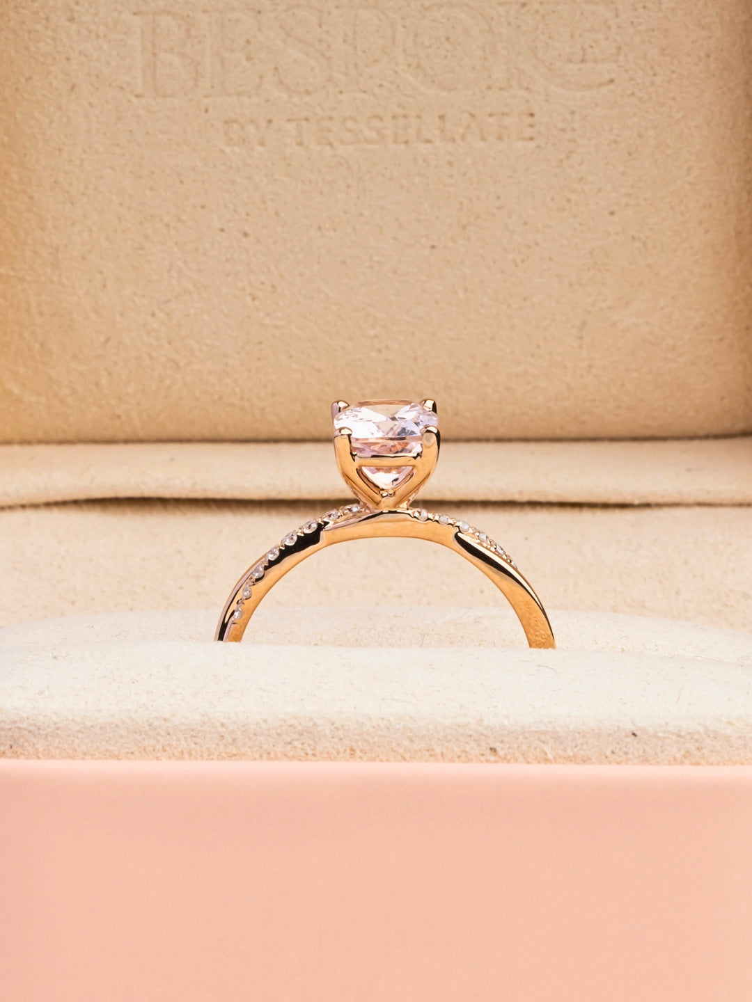 Serena Ring - Morganite & Moissanite - 18K Rose Gold