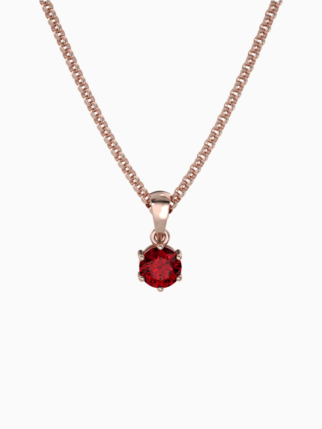 Bianca Necklace (Garnet) - Rose Gold Plated