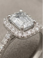 Load image into Gallery viewer, Lab Grown Diamond Ring - Emerald Cut (Halo Design)
