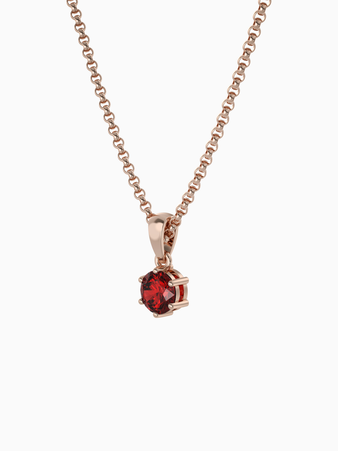 Bianca Necklace (Garnet) - Rose Gold Plated