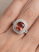Load image into Gallery viewer, Isabella Ring - 3.40 Ct Tourmaline &amp; Lab Diamonds - 14K White Gold
