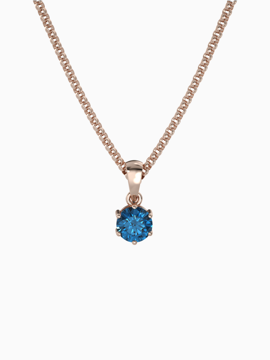 Bianca Necklace (London Blue Topaz) - Rose Gold Plated