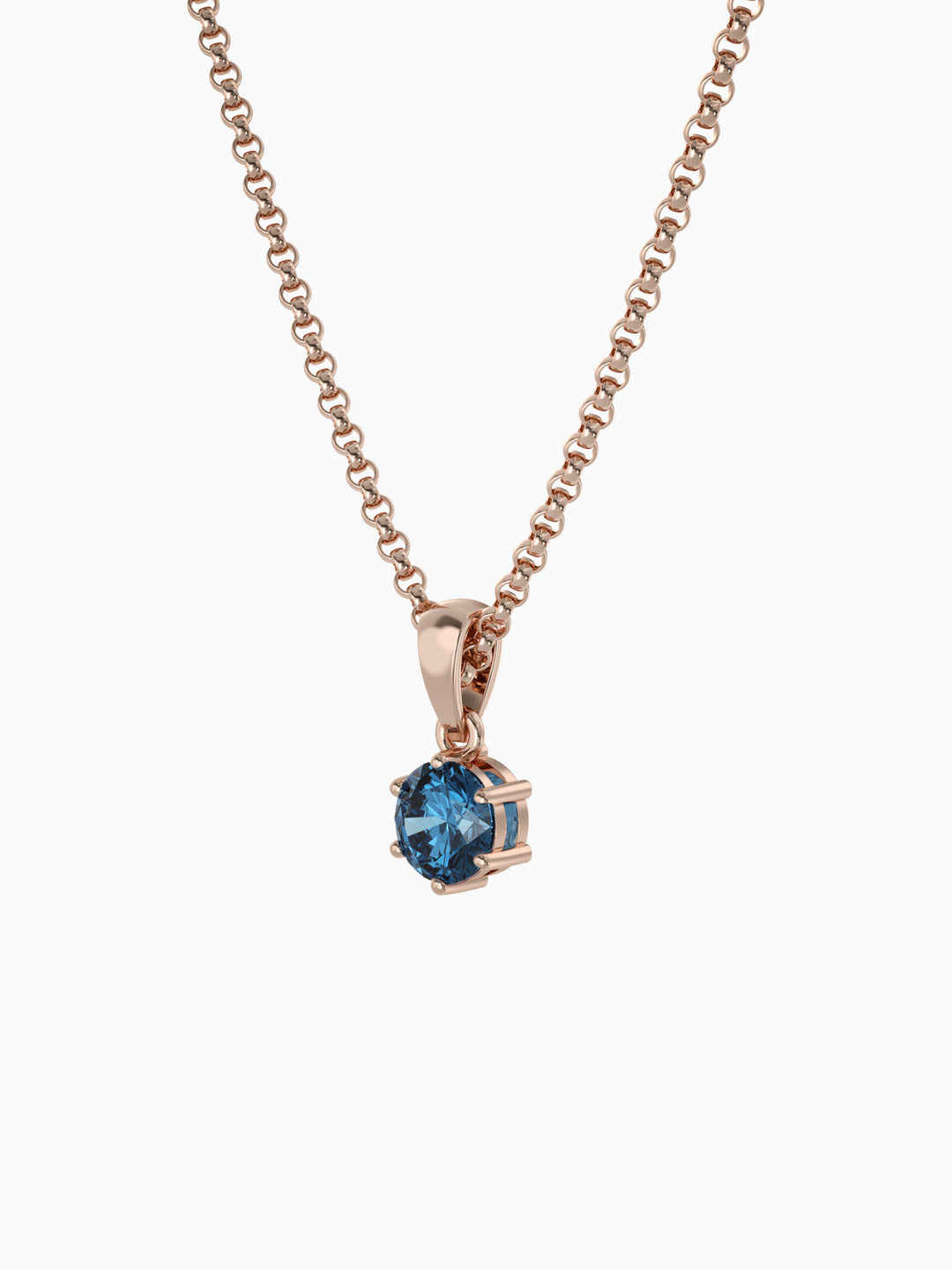 Bianca Necklace (London Blue Topaz) - Rose Gold Plated