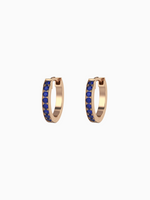 Load image into Gallery viewer, Wilma Earrings (Blue Sapphire) - Rose Gold Plated
