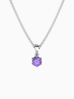 Load image into Gallery viewer, Bianca Necklace (Amethyst) - Rhodium Plated
