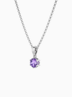 Load image into Gallery viewer, Bianca Necklace (Amethyst) - Rhodium Plated
