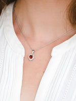 Load image into Gallery viewer, Leanne Necklace (Garnet) - Rhodium Plated
