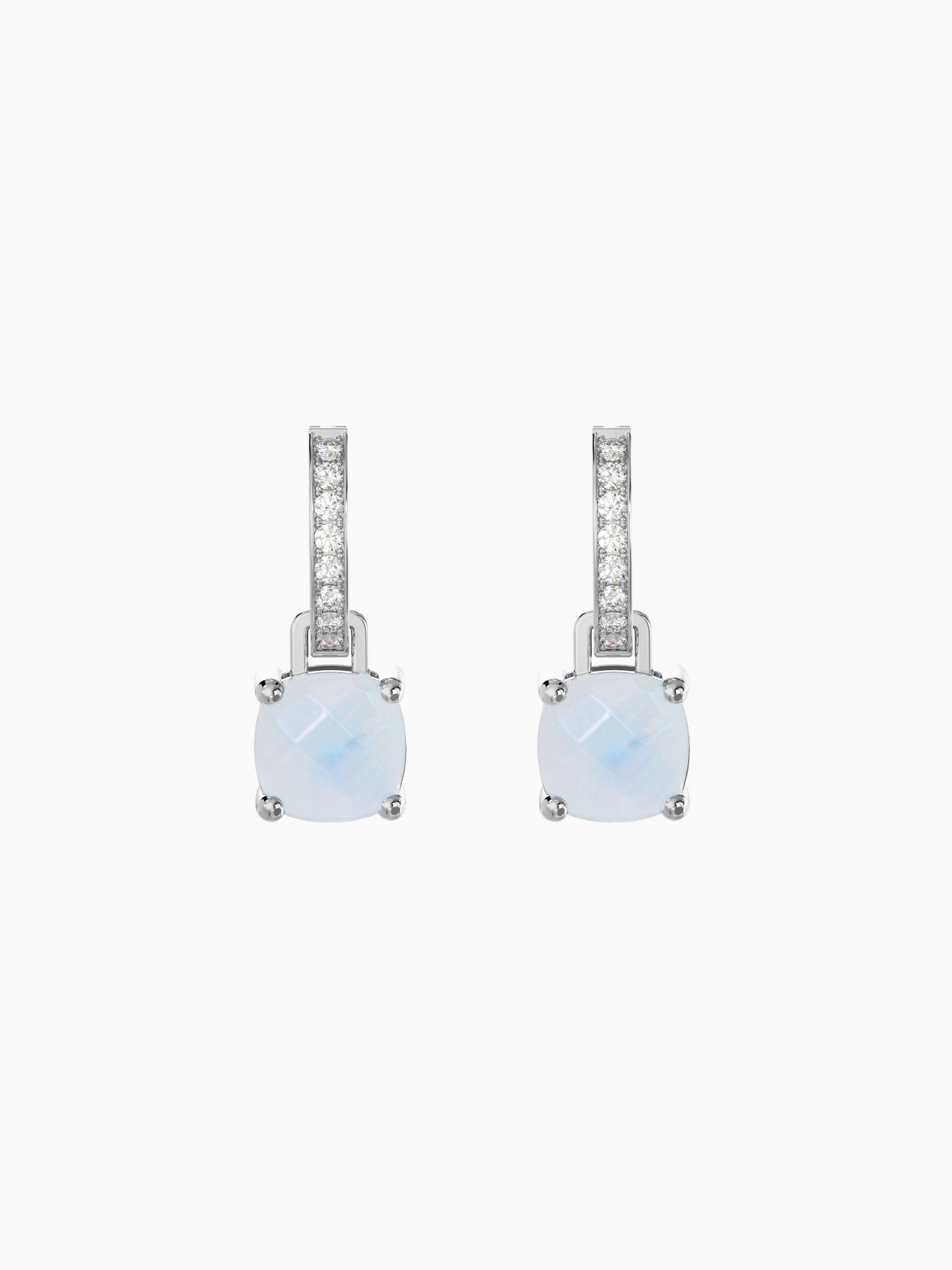 Wylie earrings (moonstone)   rhodium plated