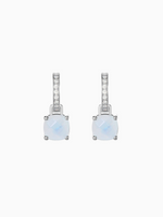 Load image into Gallery viewer, Wylie Earrings (Moonstone) - Rhodium Plated
