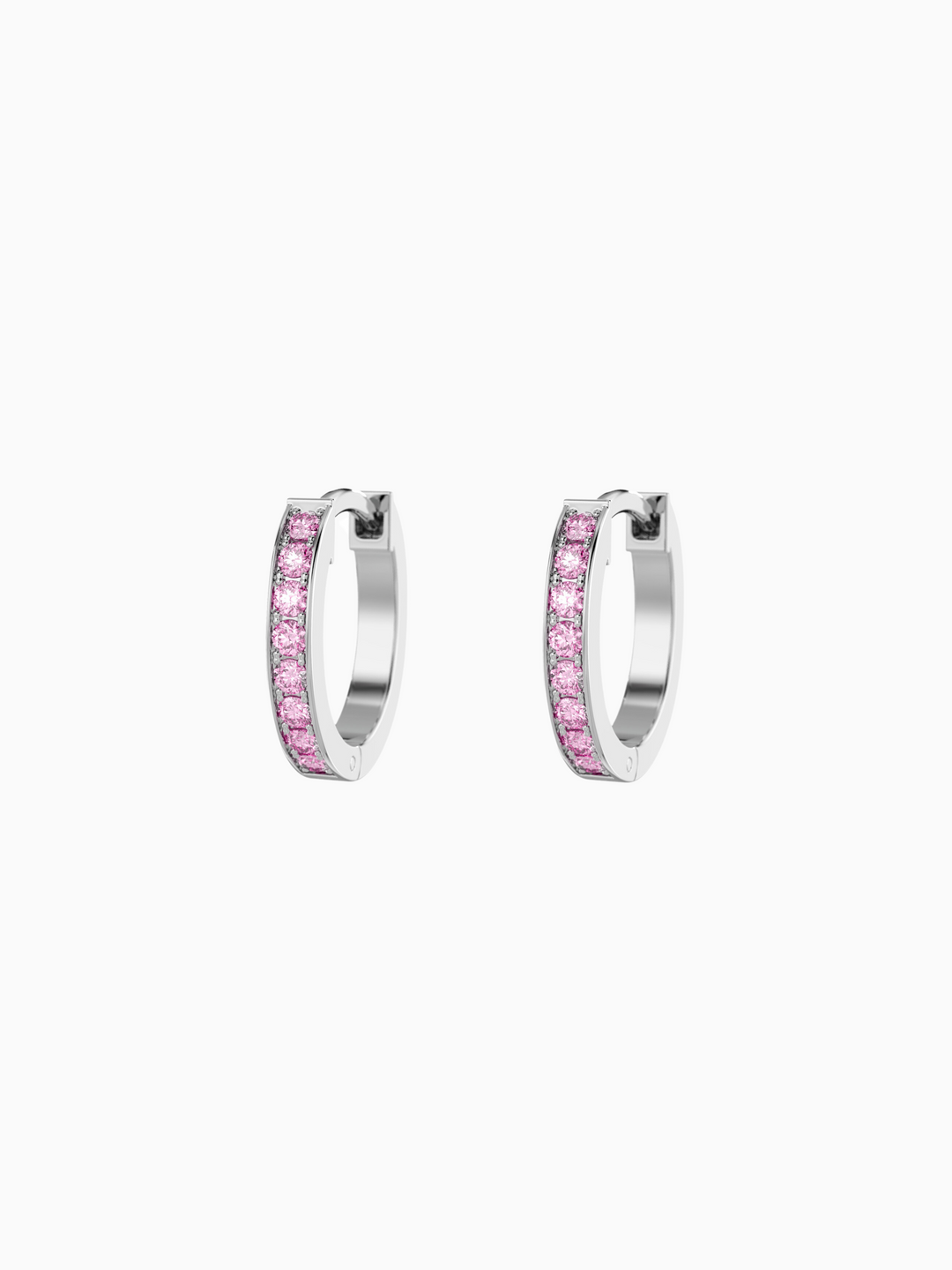 Wilma Earrings (Pink Sapphire) - Rhodium Plated